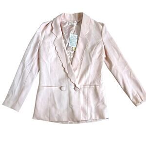 Dazzlin Women's Size S Pink Blazer‎ Scalloped Lapel Fully Lined New